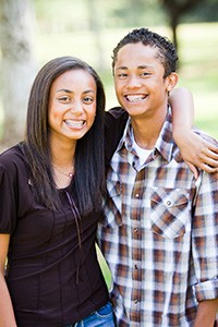 smiling teenagers